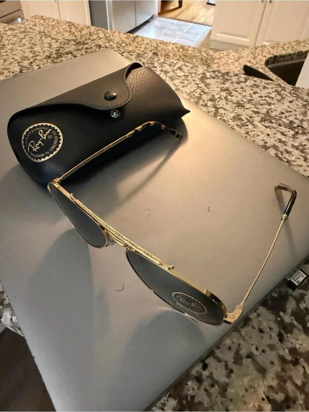 New Ray-Ban RB3625 New Aviator 9196/31 Gold Engraved 58mm G-15 Made in Italy